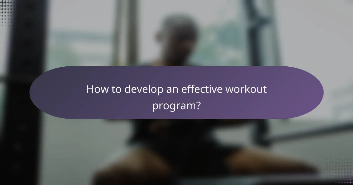 How to develop an effective workout program?
