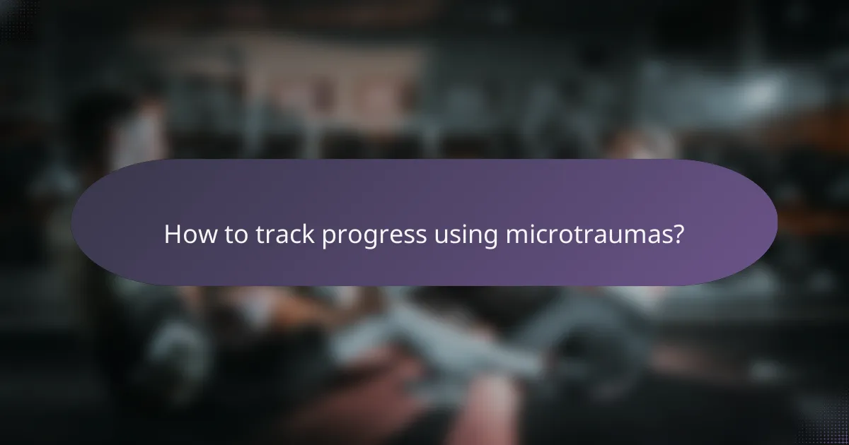 How to track progress using microtraumas?