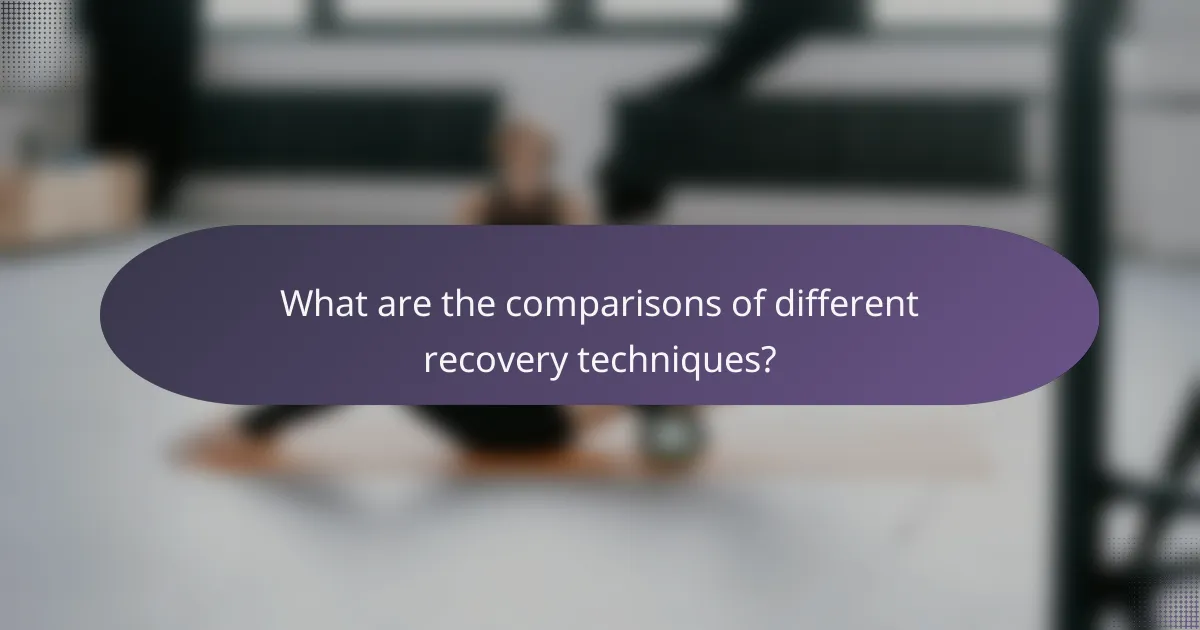 What are the comparisons of different recovery techniques?