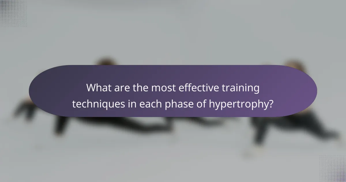 What are the most effective training techniques in each phase of hypertrophy?